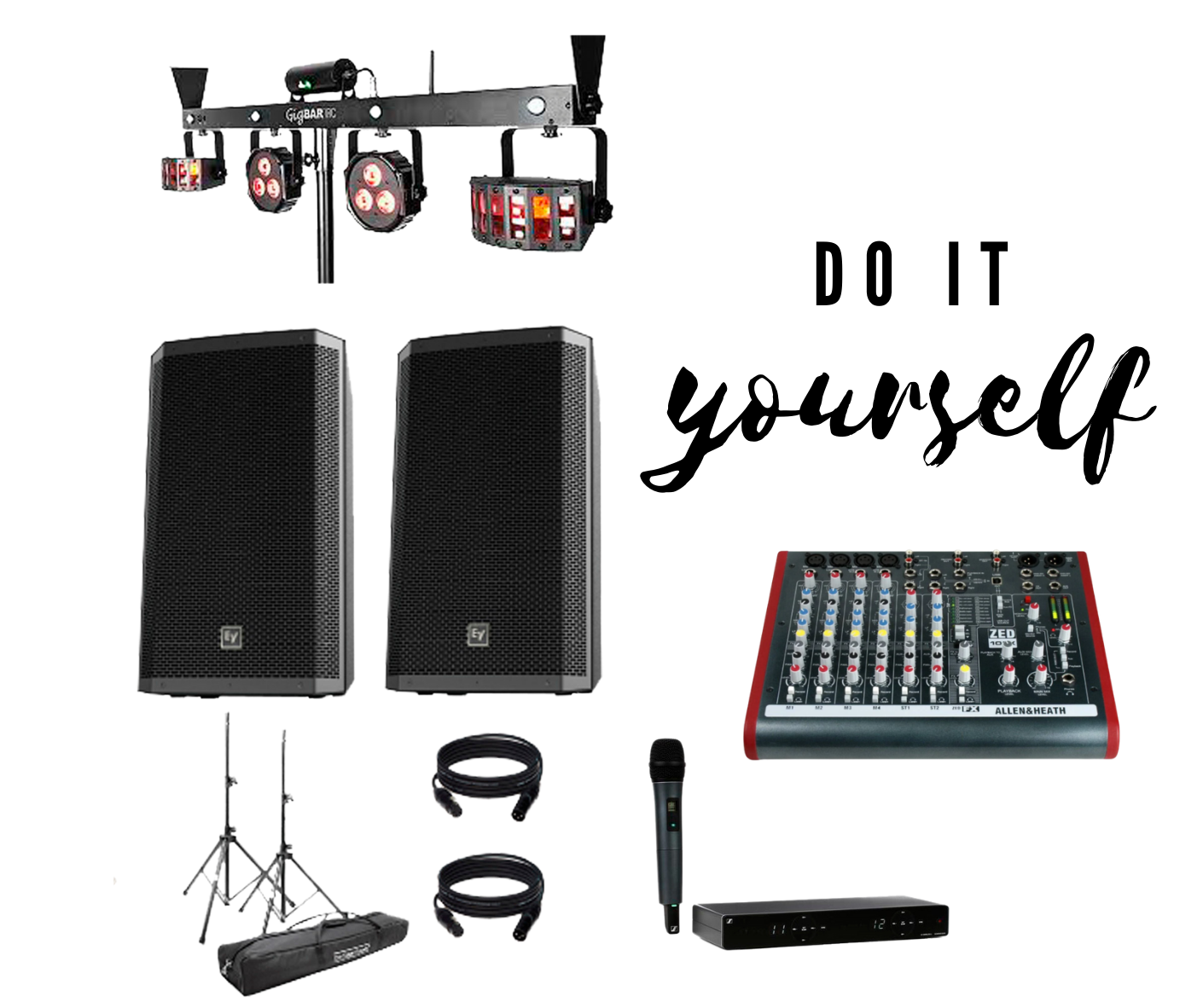 DIY Party DJ equipment for rent in Calgary and Red Deer.